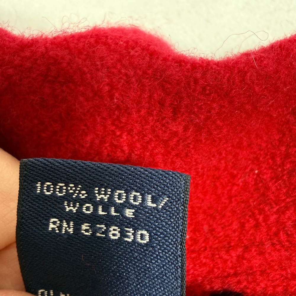 Lands End Red Wool Button Front Collared Jacket W… - image 4